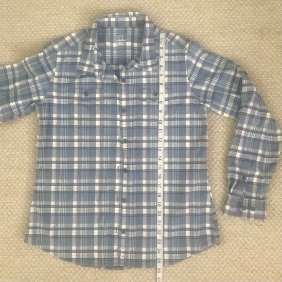 Cabela’s Blue Plaid Button Front Shirt - Picture 4 of 7